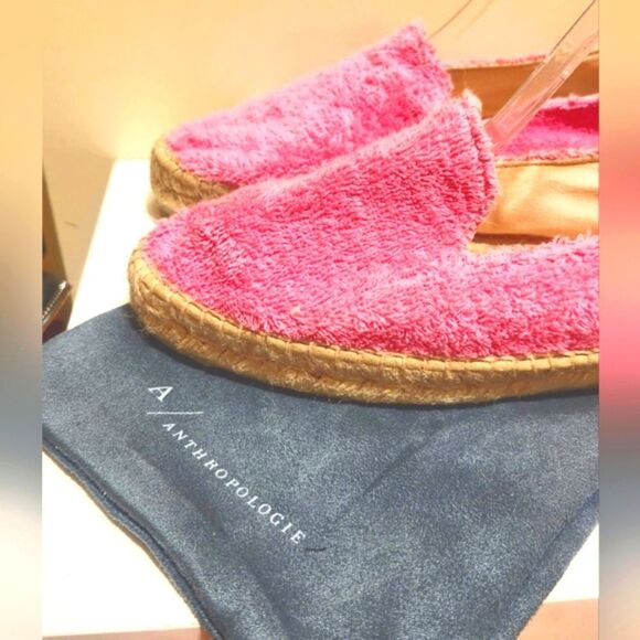 Manebí "Sydney" For Anthropologie Pink Terry Cloth Espadrilles Sz.9/40 Ret.$125 - Picture 6 of 13